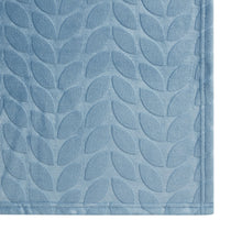 Kate Aurora Pastel Chic Embossed Leaves Ultra Plush Accent Throw Blanket - 50 in. W x 60 in. L - Blue