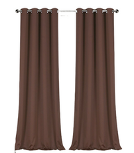 GoodGram 2 Pack: Hotel Thermal Grommet 100% Blackout Curtains - 52 in. W x 84 in. L, Monterey Brown