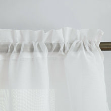 Kate Aurora Living Double Layered Sheer Rod Pocket Ascot Window Valances - 55 in. W x 24 in. L, Off-White/Ivory