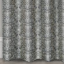 Kate Aurora Safari Living 2 Piece Python Room Darkening Grommet Top Curtain Panels - Black - 84 in. Long