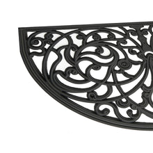 Kate Aurora Hyde Park Half Circle Welcome Coir Bristled Outdoor All Season Welcome Mat With Rubber Trim - 18"x30"