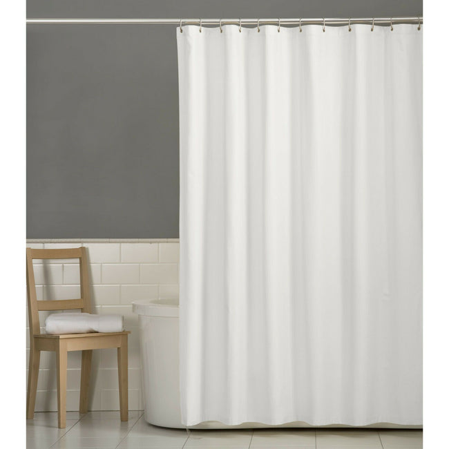GoodGram Deluxe Hotel Fabric Shower Curtain Liner With Metal Grommets, White, 72x72