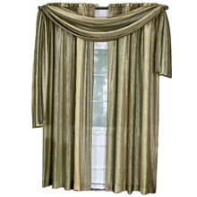 GoodGram Ombre Crushed Satin Sheer Single Window Curtains & Valances - 50 in. W x 63 in. L, Sage