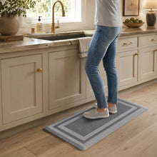 Kate Aurora Ultra Lux Oversized Anti Fatigue Bordered Kitchen Mat With Beveled Edges - 20 in. W x 39 in. L - Black