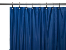 Kate Aurora 3 Pack Non-Toxic Chlorine Free PEVA Lightweight Vinyl Shower Curtain Liner - Standard Size - Navy
