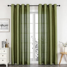 Kate Aurora Artisan Lightweight Transparent Faux Silk Sheer Grommet Single Curtain Panel - 52 in. W x 45 in. L, Green