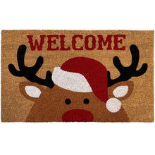 Kate Aurora Festive Christmas Wonderland Santa Reindeer Bristled Indoor & Outdoor Holiday Welcome Mat - 18"x30"