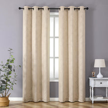 Set of 2 Leeds Floral Leaves Embossed Light Filtering Grommet Top Window Curtain Panels - Kate Aurora