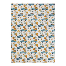 Kate Aurora Thanksgiving Autumn Harvest Watercolor Delivery Pick Up Trucks Ultra Soft & Plush Oversized Accent Throw Blanket 