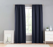 Kate Aurora 2 Piece Juvi Metallic Shooting Stars Room Darkening Rod Pocket Window Curtain Panels - Navy Blue