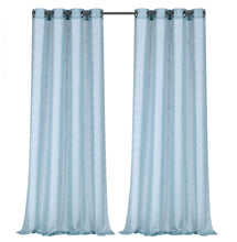 Kate Aurora Living 2 Pack Shabby Metallic Trellis Pastel Sheer Grommet Curtains - 50 in. W x 84 in. L, Aqua