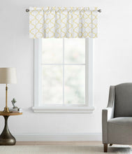 Kate Aurora Collections Trellis Lattice Rod Pocket Valance - 56 in. W x 18 in. L, Hunter Yellow