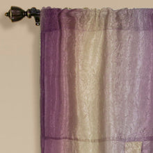 GoodGram Ombre Crushed Satin Sheer Single Window Curtains & Valances - 50 in. W x 63 in. L Single Tie Up Shade, Aubergine
