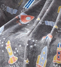 Kate Aurora Ultra Soft & Plush Kids Space Travel Gray Accent Throw Blanket - 50 in. x 60 in.