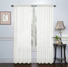 GoodGram 2 Pack: Luxurious Voile Sheer Curtain Panels by Kate Aurora - 52 in. W x 84 in. L, Ivory