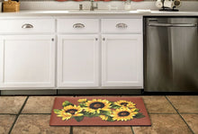 Kate Aurora Anti Fatigue Memory Foam 18" X 30" Black Eyed Susan Floral Kitchen Floor Mat