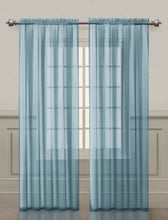 GoodGram 2 Piece Rod Pocket Elegant Sheer Voile Curtain Panels - 52 in. W x 84 in. L, Blue/Turquoise
