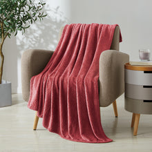 Kate Aurora Ultra Soft & Plush Modern Ogee Fleece Throw Blanket Covers - 50 in. W x 60 in. L - Garnet