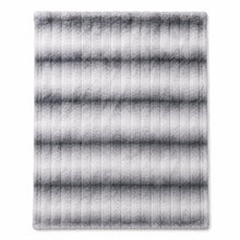 Kate Aurora Ultra Soft & Plush Faux Fur Gray And White Fuzzy Accent Throw Blanket - 50 in. W x 60 in. L