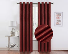 Kate Aurora 2 Pack Hotel Embossed Textured Light Filtering Grommet Top Window Curtain Panels - Spice