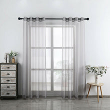 Kate Aurora Living 2 Piece Designer Sheer Voile Grommet Top Window Curtains - 20 in. W x 45 in. L, Gray