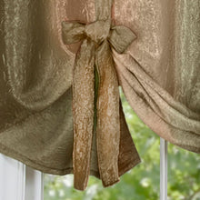 GoodGram Ombre Crushed Satin Sheer Single Window Curtains & Valances - 50 in. W x 63 in. L Single Tie Up Shade, Earth