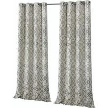 Kate Aurora 2 Piece Geo Sheen Palladian Grommet Top 88% Blackout Curtain Panels - 84 in. Long