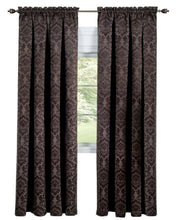Kate Aurora Royal Living 2 Piece Rod Pocket Damask Design 95% Blackout Curtain Panels - 63 in. Long - Brown