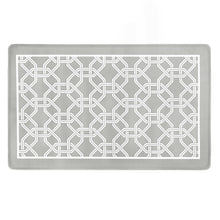 Kate Aurora Versailles Modern Geometric Chain Link Memory Foam Anti Fatigue & Skid Resistant Kitchen Mat - 18" x 30" - Gray