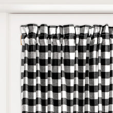 GoodGram Buffalo Check Gingham Custom Window Curtain Treatments - Single Curtain Panel 42 in. W x 63 in. L, Black
