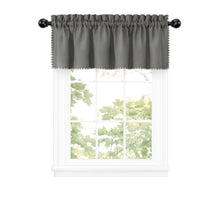 Kate Aurora Coastal Hamptons Living Complete 3 Piece Textured Kitchen Curtain Tier & Valance Set - 24 in. Long - Gray