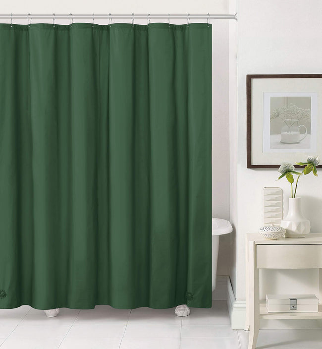Heavy Duty Hunter Green 10 Gauge Hotel Non-Toxic Odor Free PEVA Shower Curtain Liner - Mold & Mildew Resistant