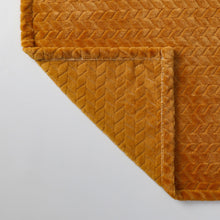 Kate Aurora Herringbone Shag Ultra Soft & Plush Accent Throw Blanket - 50 in. W x 60 in. L - Gold/Rust