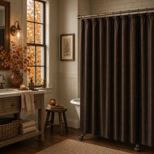 Kate Aurora Autumn Brown Lightweight Fabric Shower Curtain - 70" x 72"
