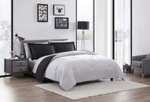 Kate Aurora Dorm Accents Brasilia Reversible 7 Piece Bed in a Bag Comforter & Sheets Set , Black - King