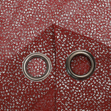 Kate Aurora Glam Chic Living 2 Pack Metallic Foil Sparkle Slub Sheer Grommet Top Curtain Panels - Red