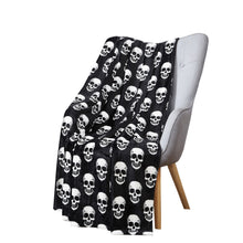 Kate Aurora Oversized Halloween Friendly Skeleton Skulls Plush Fleece Throw Accent Blanket - 50 in. W x 70 in. L