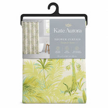 Kate Aurora Tropical Palms Retreat Fabric Shower Curtain - Standard Size