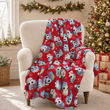 Kate Aurora Christmas Owls Ultra Soft & Plush Luxurious Accent Throw Blanket - 50 in. W x 60 in. L