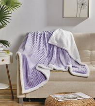 Kate Aurora Ultra Soft & Plush Cozy Corduroy Faux Shearling Accent Throw Blanket - 50"x60"