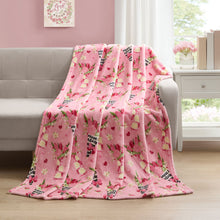 Kate Aurora Valentine's Day Flower Bouquet Oversized Pink Accent Throw Blanket - 50 in. X 70 in.