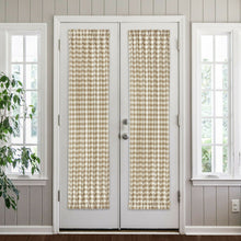 Kate Aurora Plaid Country Farmhouse French Door Curtain Panel With Matching Tieback - 25W x 40L, Linen