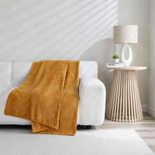 Kate Aurora Ultra Soft & Plush Hypoallergenic Boston Geo Accent Fleece Throw Blanket - 50" x 60" - Gold
