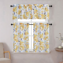 Kate Aurora 3 Piece Belissima Watercolor Floral Cafe Kitchen Curtain Tier & Valance Set