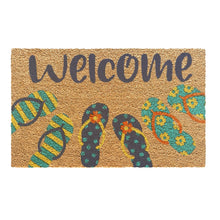 Kate Aurora Welcome Summer Flip Flops Bristled Outdoor Heavy Duty Welcome Mat - 18"x30"