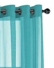GoodGram Basic Home Grommet Top Sheer Single Window Curtain - 52 in. W x 84 in. L, Turquoise