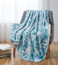 Kate Aurora Blue & Pink Tropical Sea Breeze Floral Ultra Soft & Plush Accent Throw Blanket - 50 in. x 70 in.