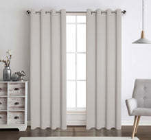 GoodGram 2 Pack Basic Solid Colored Semi Blackout Grommet Top Curtain Panels - 52 in. W x 84 in. L, Beige
