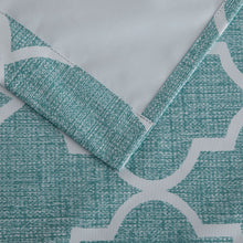 Kate Aurora 2 Piece 100% Full Blackout Trellis Grommet Top Window Curtain Panels - 54 in. W x 96 in. L, Turquoise