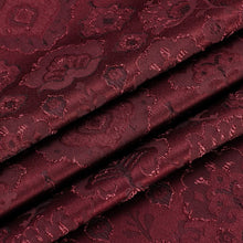 Kate Aurora Regency Collection Raised Jacquard Damask Fabric Tablecloth - 54 in. W x 104 in. L (8-10 Chairs), Burgundy Red